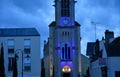Les Mureaux; France - december 21 2018 : church in the night Royalty Free Stock Photo