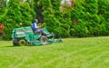 Les Mureaux, France - june 24 2016 : man on a ride on mower