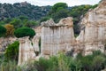 Les Orgues Ille sur Tet, geological site in Pyrenees Orientales, Languedoc Roussillon, France Royalty Free Stock Photo