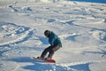 Snowboarding in fresh powder snow