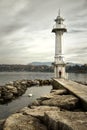 Les Paquis Lighthouse in GenÃ¯Â¿Â½ve, Switzerland Royalty Free Stock Photo