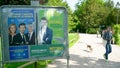 Les Republicains and Ecologist party campaign posters