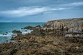 La cote sauvage - rocks in northern France Royalty Free Stock Photo