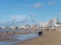 LES SABLES D OLONNE, FRANCE, OCTOBER 30, 2018, tourists on the s