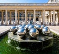 Les SphÃÂ©rades fountain in the court of Honor of the Palais-Royal in Paris, France Royalty Free Stock Photo