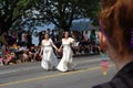 Lesbian Brides, Vancouver Gay Pride Parade Royalty Free Stock Photo