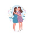 Lesbian couple flat concept vector illustration