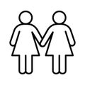 Lesbian couple linear icon