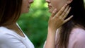 Lesbian couple in love, intimate meeting, affectionate attitude to each other Royalty Free Stock Photo
