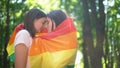 Lesbian couple participate in march for LGBT equality, publicly show feelings