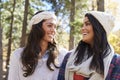 Lesbian couple in a rural setting, looking at each other Royalty Free Stock Photo