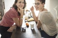 Lesbian Couple Together Indoors Concept Royalty Free Stock Photo