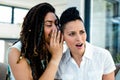 Lesbian couple whispering in ear Royalty Free Stock Photo