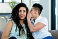 Lesbian couple whispering in ear Royalty Free Stock Photo