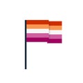 Lesbian flag flat icon, vector illustration