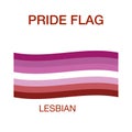 Lesbian flag on white background. Pride symbol.The official symbol of the community