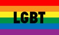 Lesbian, gay, bisexual, and transgender flag. Rainbow pride flag of LGBT organization with black LGBT inscription Royalty Free Stock Photo