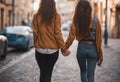 Lesbian gay homosexual female couple - Generative AI Royalty Free Stock Photo