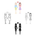 Lesbian icon cartoon. Single gay icon from the big minority, homosexual cartoon. Royalty Free Stock Photo