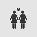 Lesbian icon flat Royalty Free Stock Photo