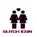 Lesbian icon flat Royalty Free Stock Photo