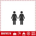 Lesbian icon flat Royalty Free Stock Photo