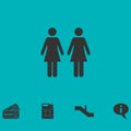 Lesbian icon flat Royalty Free Stock Photo