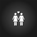 Lesbian icon flat Royalty Free Stock Photo