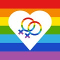 Lesbian icons, rainbow, vector illustration