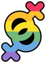 Lesbian lgbtqi rainbow color female mark vector Royalty Free Stock Photo