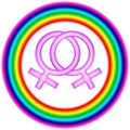 Lesbian Love Circular Logo Royalty Free Stock Photo