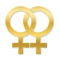 Lesbian Love Symbol Golden Style