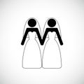 Lesbian marriage labels pictogram