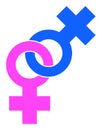 Lesbian Pair Sign Raster Icon Flat Illustration