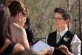 Partners Reading Marriage Vows Royalty Free Stock Photo