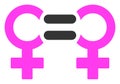 Lesbian Relation Symbol Raster Icon Flat Illustration