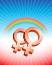 Lesbian Relationship Gender Symbols Royalty Free Stock Photo