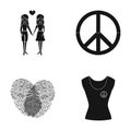 Lesbians, fingerprints, sign, dress.Gayset collection icons in black style vector symbol stock illustration web.