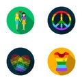 Lesbians, fingerprints, sign, dress.Gayset collection icons in flat style vector symbol stock illustration web.