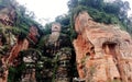 The Leshan Giant Buddha stone carve in Sichuan province in China Royalty Free Stock Photo