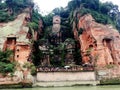 The Leshan Giant Buddha stone carve in Sichuan province in China Royalty Free Stock Photo