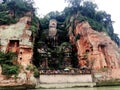 The Leshan Giant Buddha stone carve in Sichuan province in China Royalty Free Stock Photo