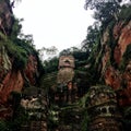 The Leshan Giant Buddha stone carve in Sichuan province in China Royalty Free Stock Photo