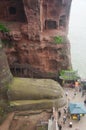 Leshan grand Buddha Statues foot Sichuan China