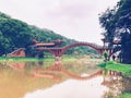 Leshan Haoshang bridge Royalty Free Stock Photo