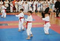 Leskovac, Serbia Srbija November 25 INTERNATIONAL KARATE IPPON OPEN 2018 : Karate kids sports competitions in sport hall, in Le