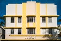 Leslie Art Deco Hotel on Ocean Drive in Miami Beach, Florida Royalty Free Stock Photo