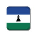 Lesotho flag button icon isolated on white background