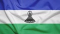 Lesotho flag with fabric texture Royalty Free Stock Photo