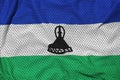 Lesotho flag printed on a polyester nylon sportswear mesh fabric